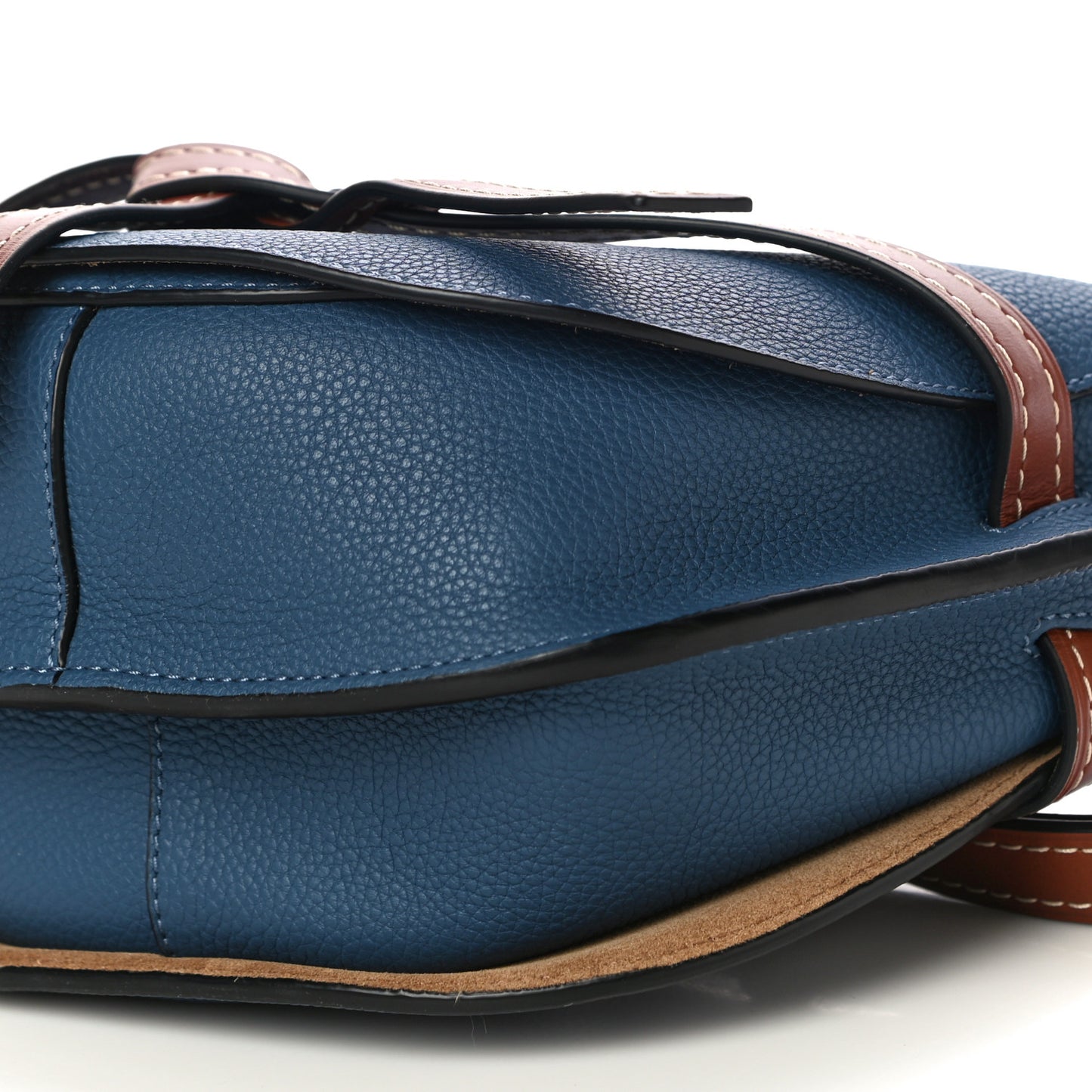 Grained Calfskin Small Gate Crossbody Bag Varsity Pecan