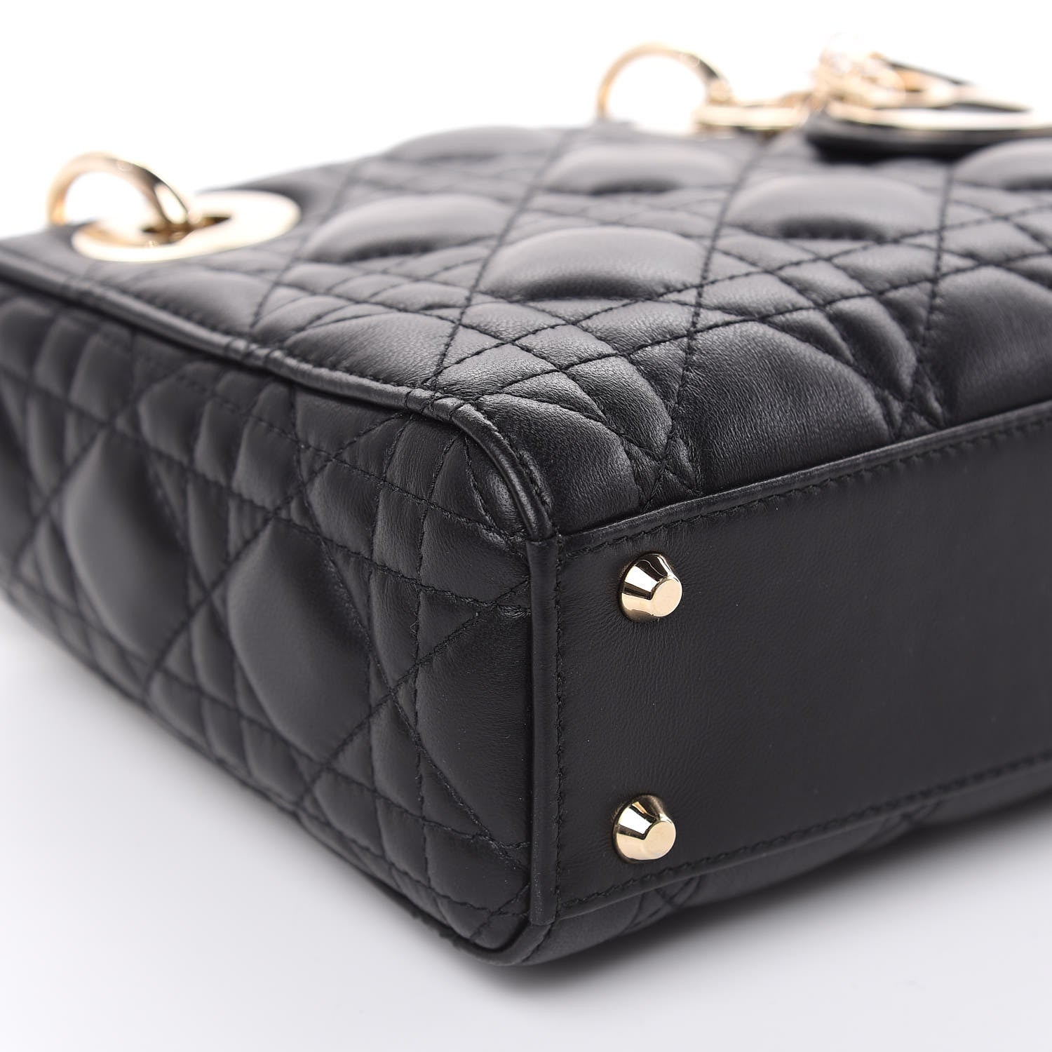 Christian Dior Lambskin Cannage Mini Lady Dior Black 9 of 11