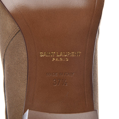 Saint Laurent Women's Suede Blake Ankle Boots 37.5 New Sigaro 6 of 11