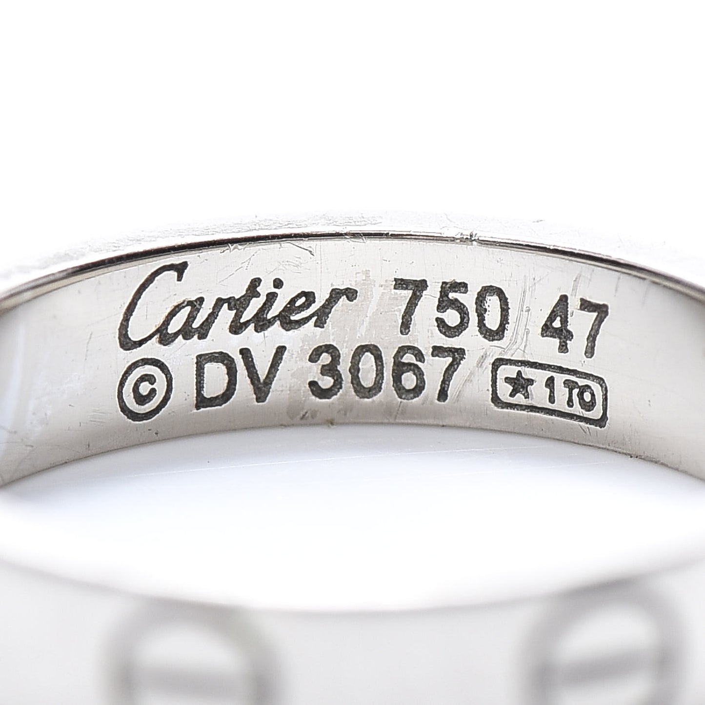 18K White Gold 3.5mm LOVE Wedding Band Ring 47 4