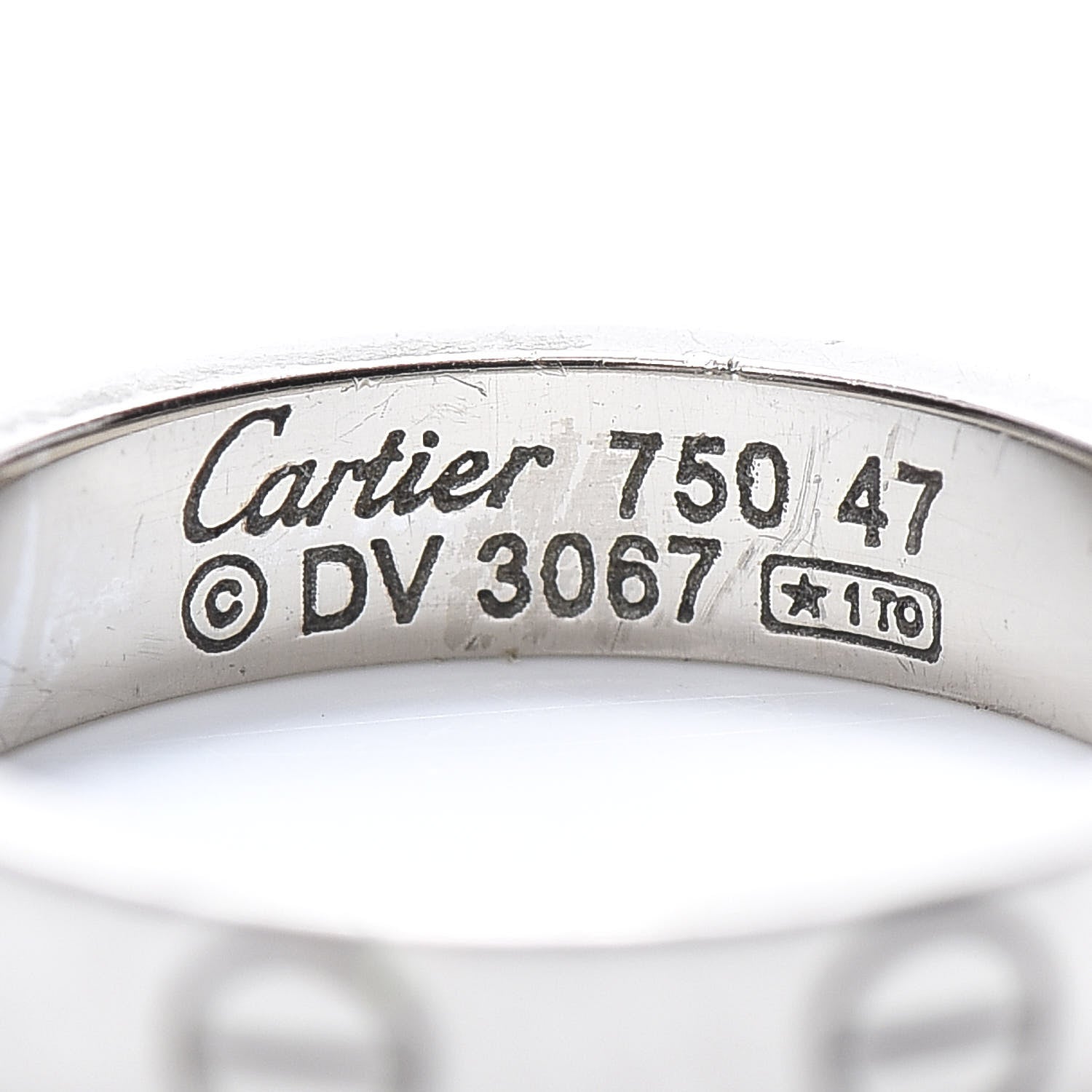 Cartier 18K White Gold 3.5mm LOVE Wedding Band Ring 47 4 4 of 4