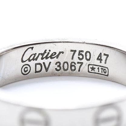 Cartier 18K White Gold 3.5mm LOVE Wedding Band Ring 47 4 4 of 4
