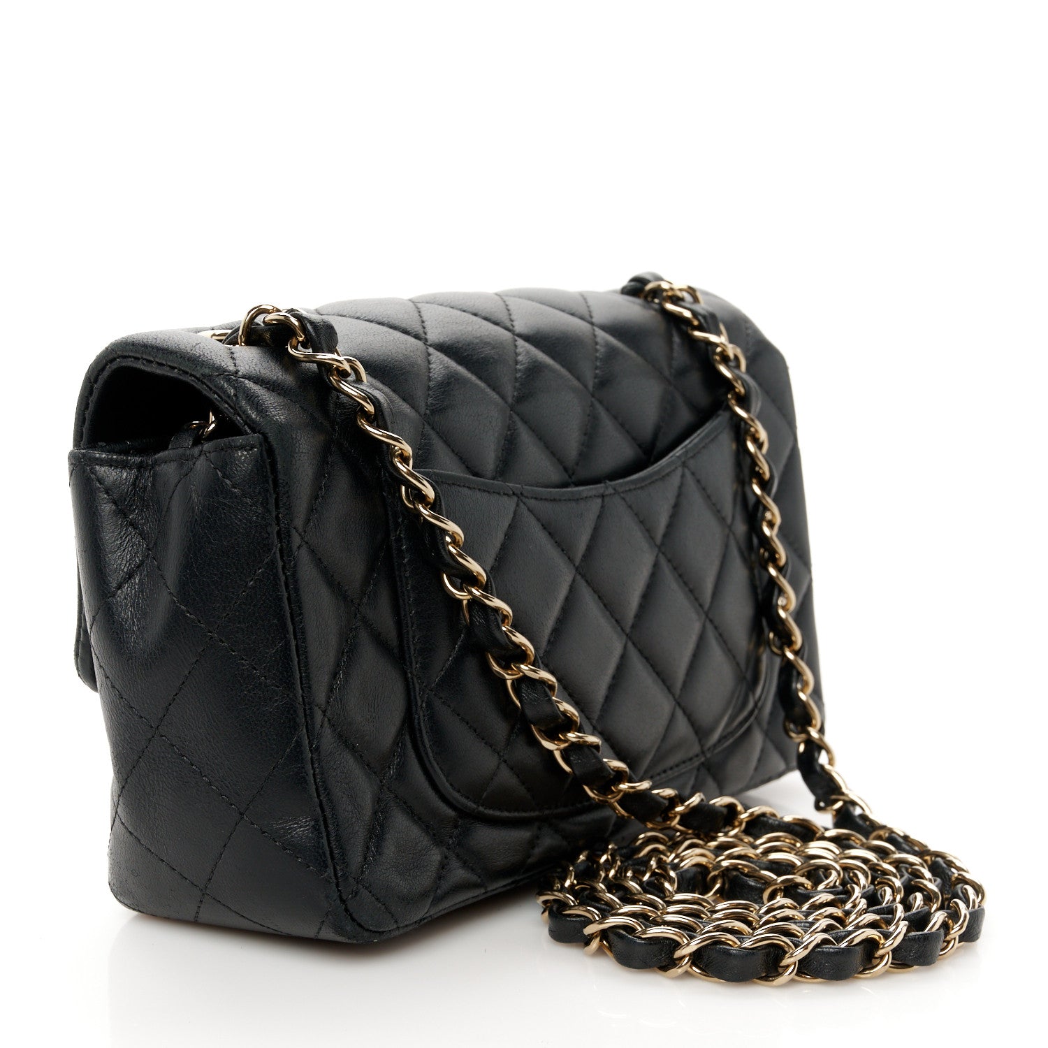 Chanel Lambskin Quilted Mini Rectangular Flap Black 3 of 11