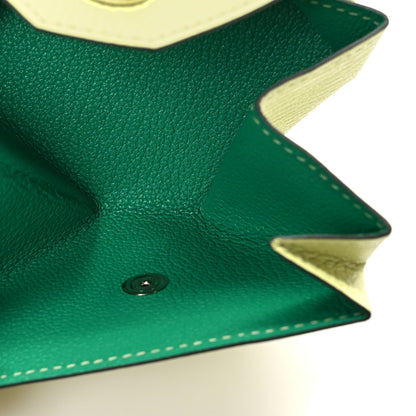 Hermes Chevre Mysore Verso Le 24 Coin Purse Jaune Bourgeon Vert Vertigo 5 of 7