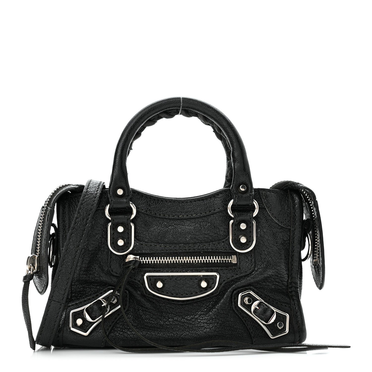 Balenciaga Chevre Silver Metallic Edge Hardware Nano City Black 1 of 11
