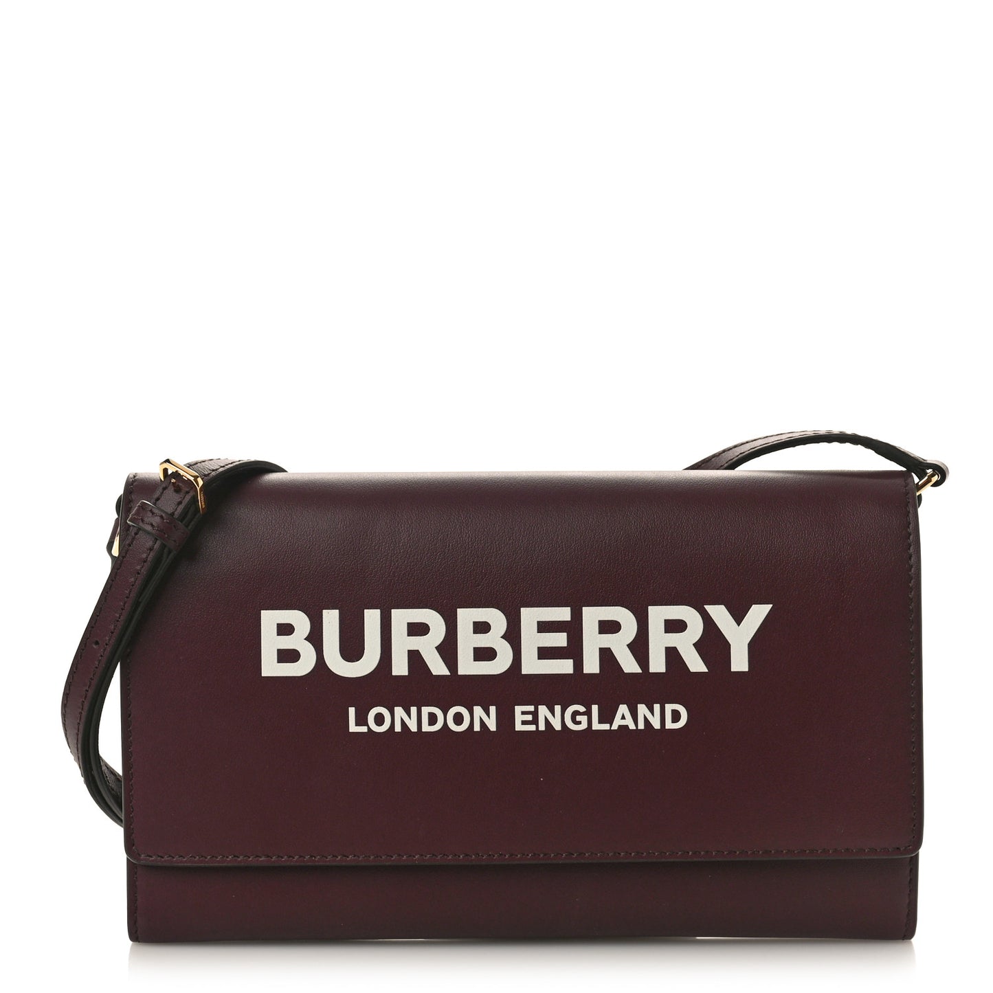 Calfskin Logo Hazelmere Wallet With Detachable Strap Deep Maroon