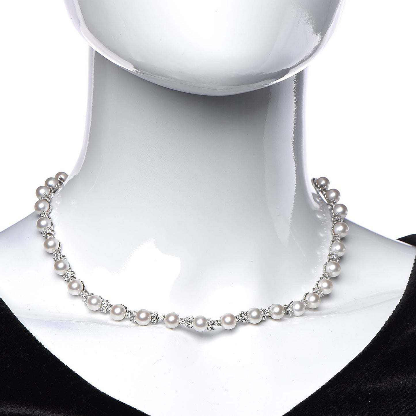 Platinum Diamond Akoya Pearl 6.5-7mm Aria Necklace