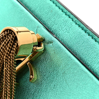 Saint Laurent Laminated Calfskin Classic Monogram Kate Tassel Chain Wallet Green 12 of 14