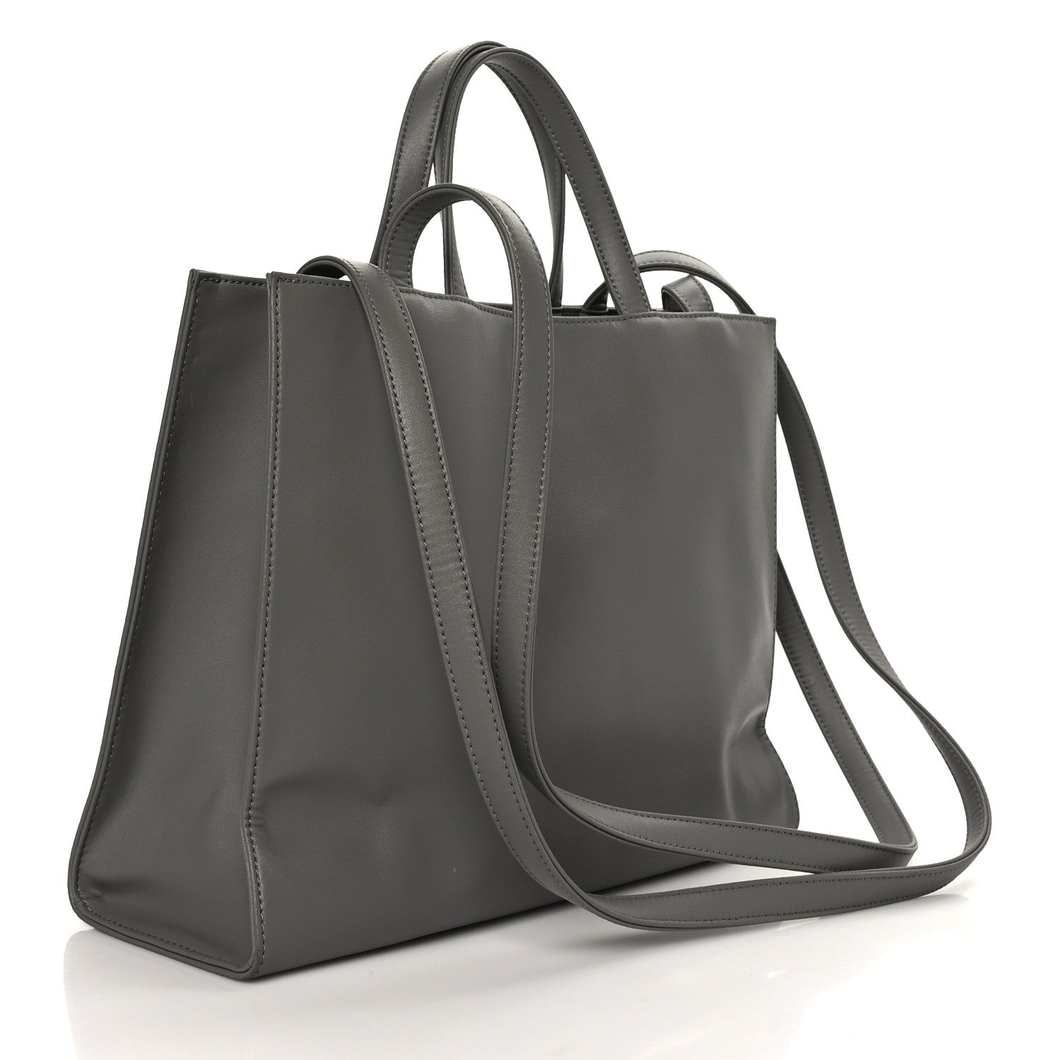 Telfar Vegan Leather Medium Shopping Bag Grey 3 of 9