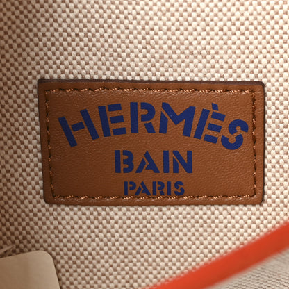 Hermes H Canvas Quadrige Beach Bag Bleu Jaune Rose 6 of 9