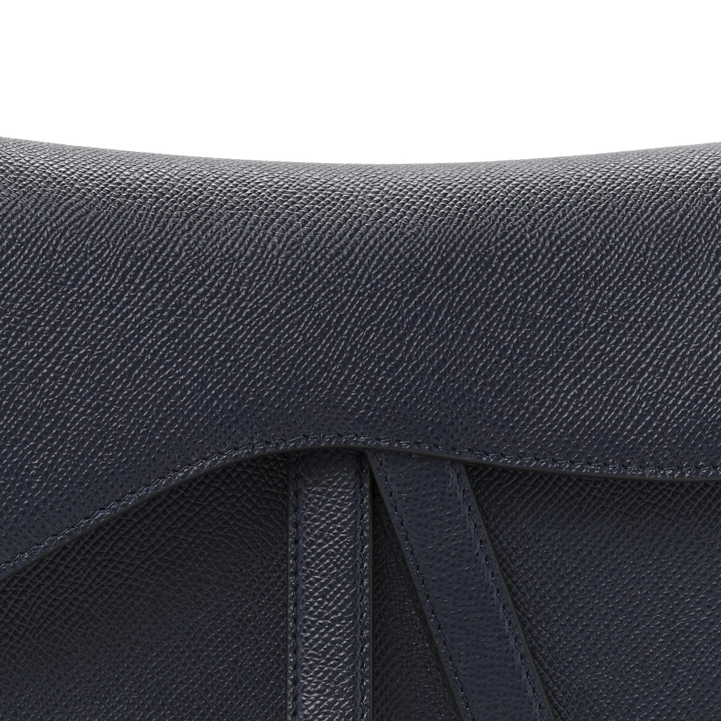 Grained Calfskin Saddle Bag Navy