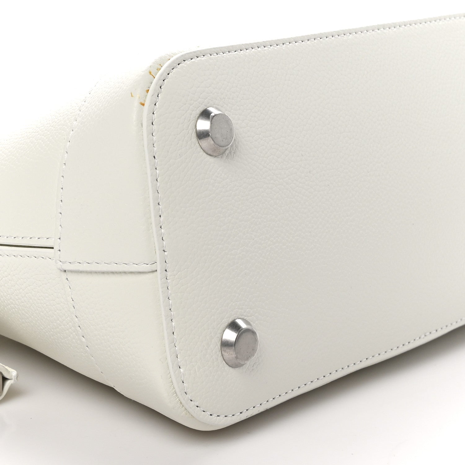 Balenciaga Signature Grained Calfskin Logo S Ville Top Handle Bag White Black 9 of 10