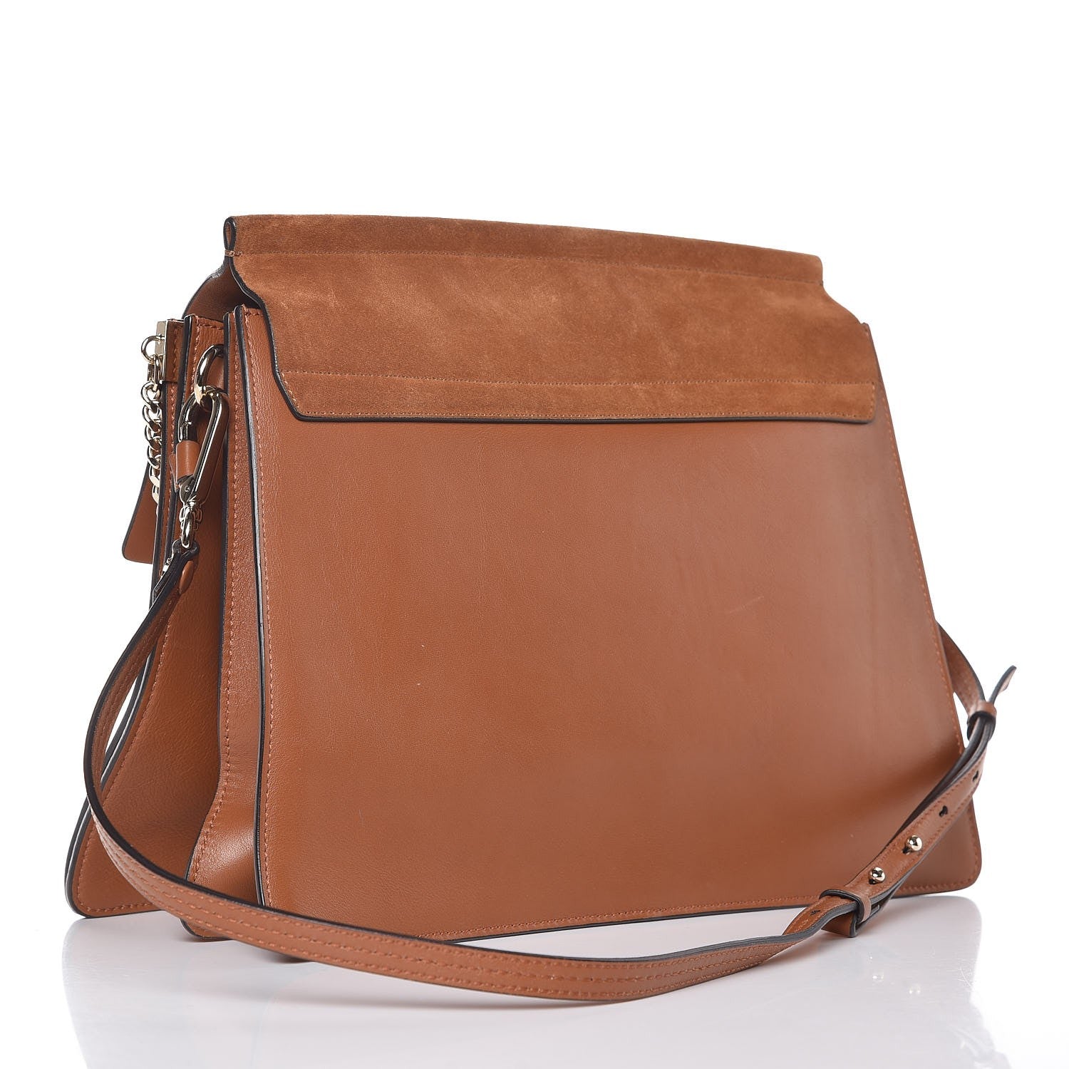 Chloe Suede Calfskin Medium Faye Shoulder Bag Tobacco 3 of 9