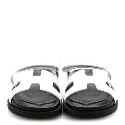 Hermes Calfskin Womens Chypre Sandals 38 White 3 of 10