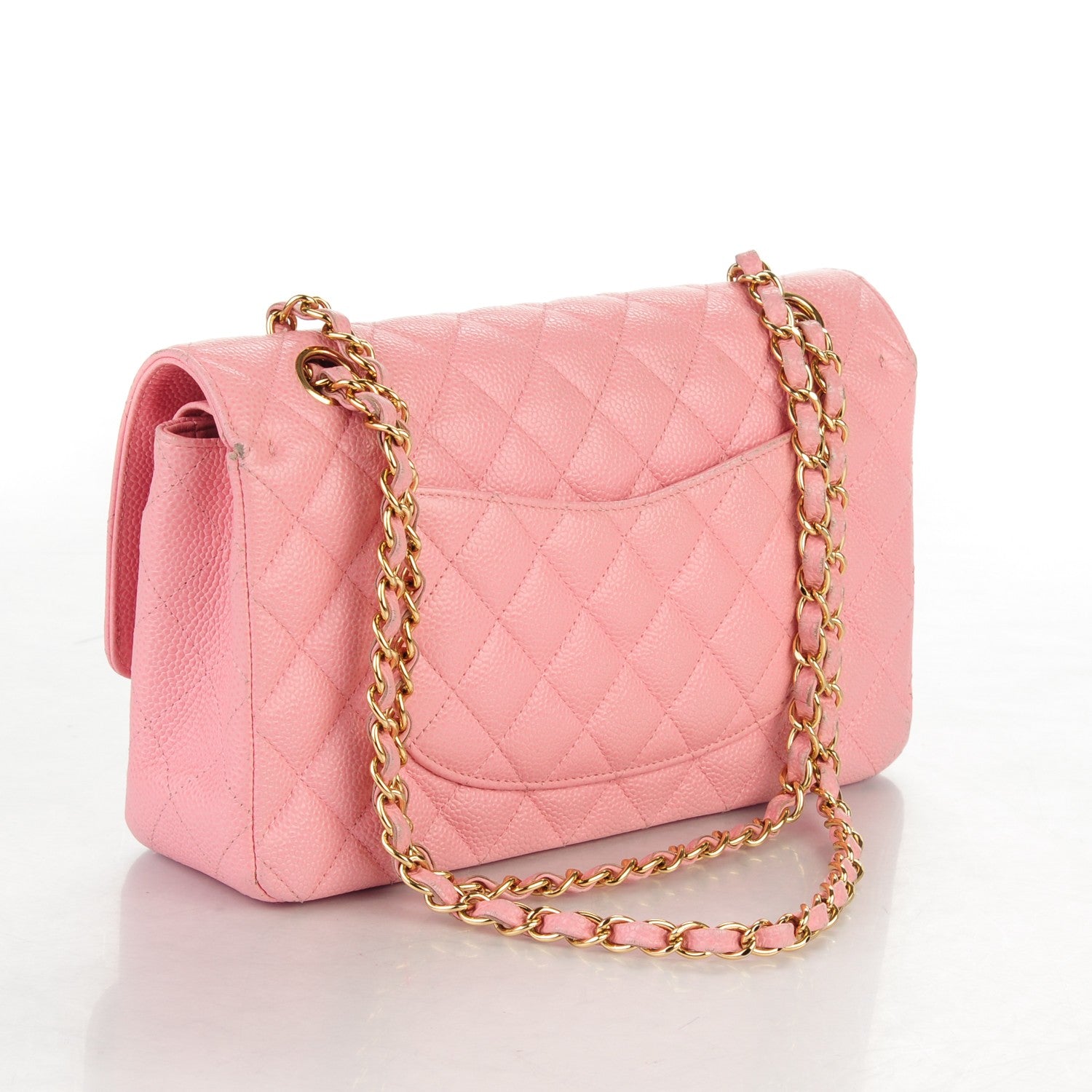 Chanel Caviar Quilted Medium Double Flap Pink 3 of 17