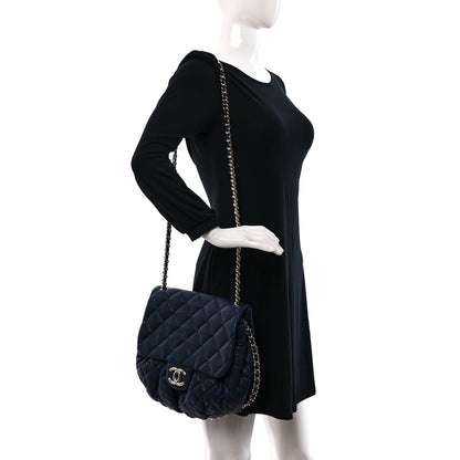 Chanel Washed Lambskin Quilted Large Chain Around Messenger Navy Blue 2 of 12