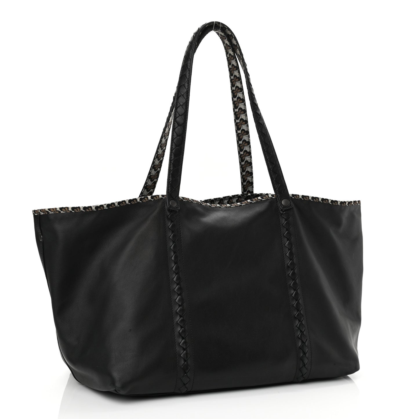 Nappa Nylon Medium Reversible Butterfly Shoulder Bag Black Cement