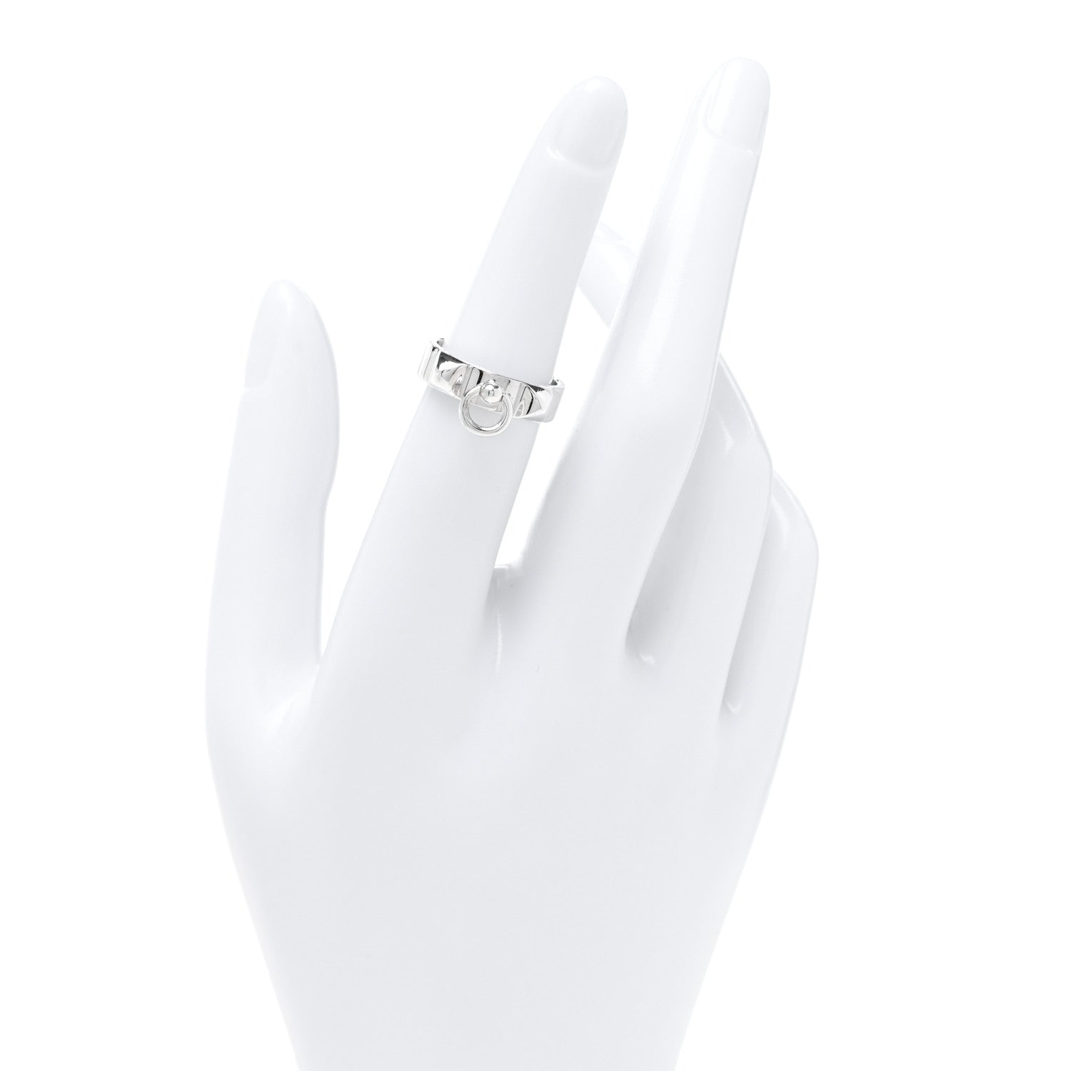 Hermes Sterling Silver PM Collier De Chien Ring 51 5.75 2 of 5