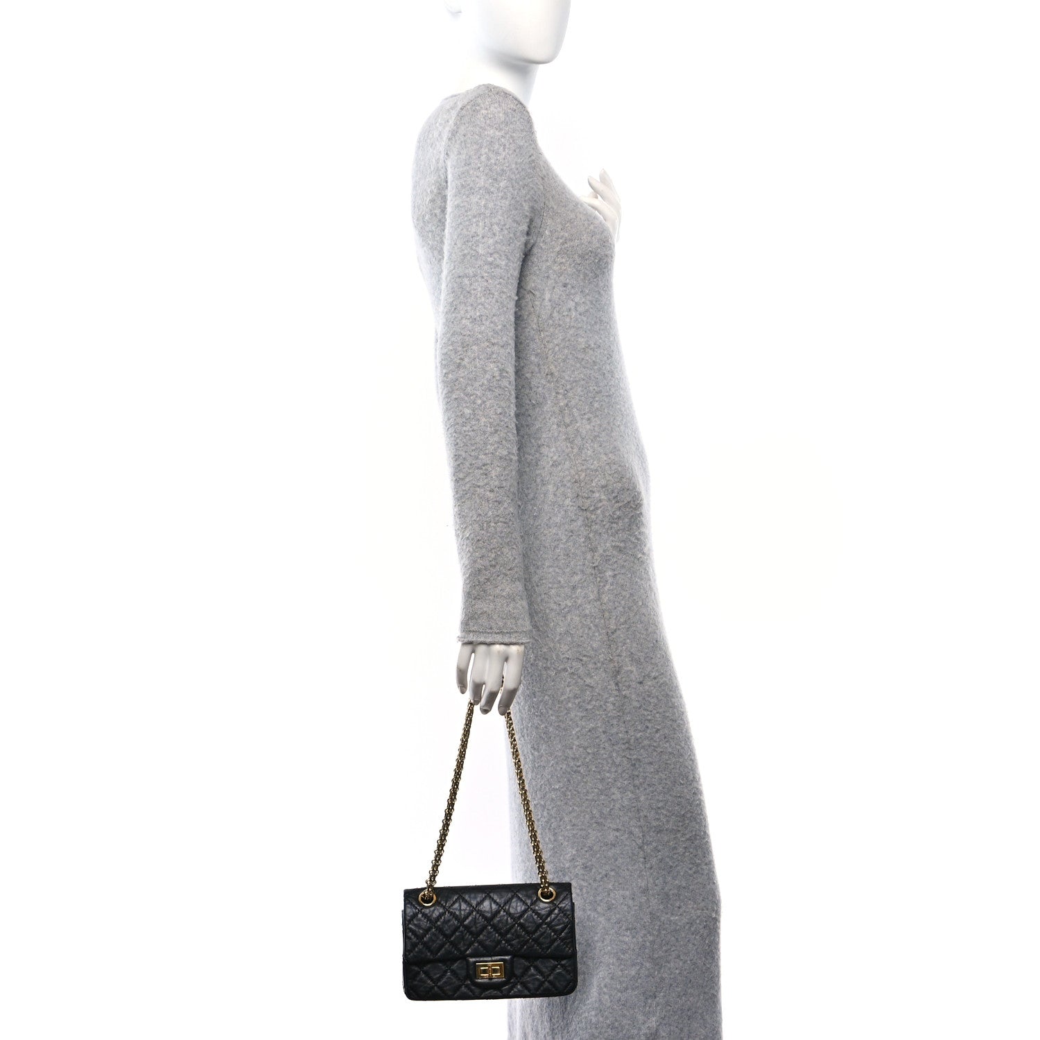 Chanel Aged Calfskin Quilted 2.55 Reissue Mini Flap Black 2 of 10