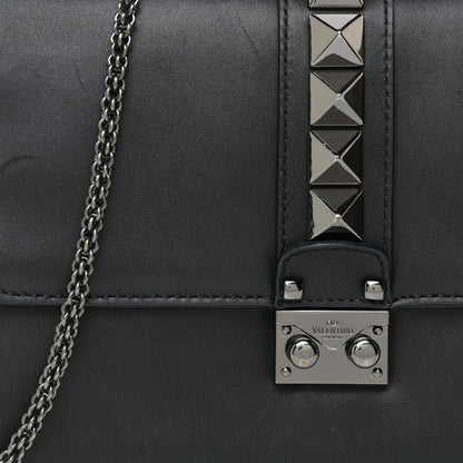 Valentino Garavani Vitello Medium Glam Lock Rockstud Flap Black 17 of 21