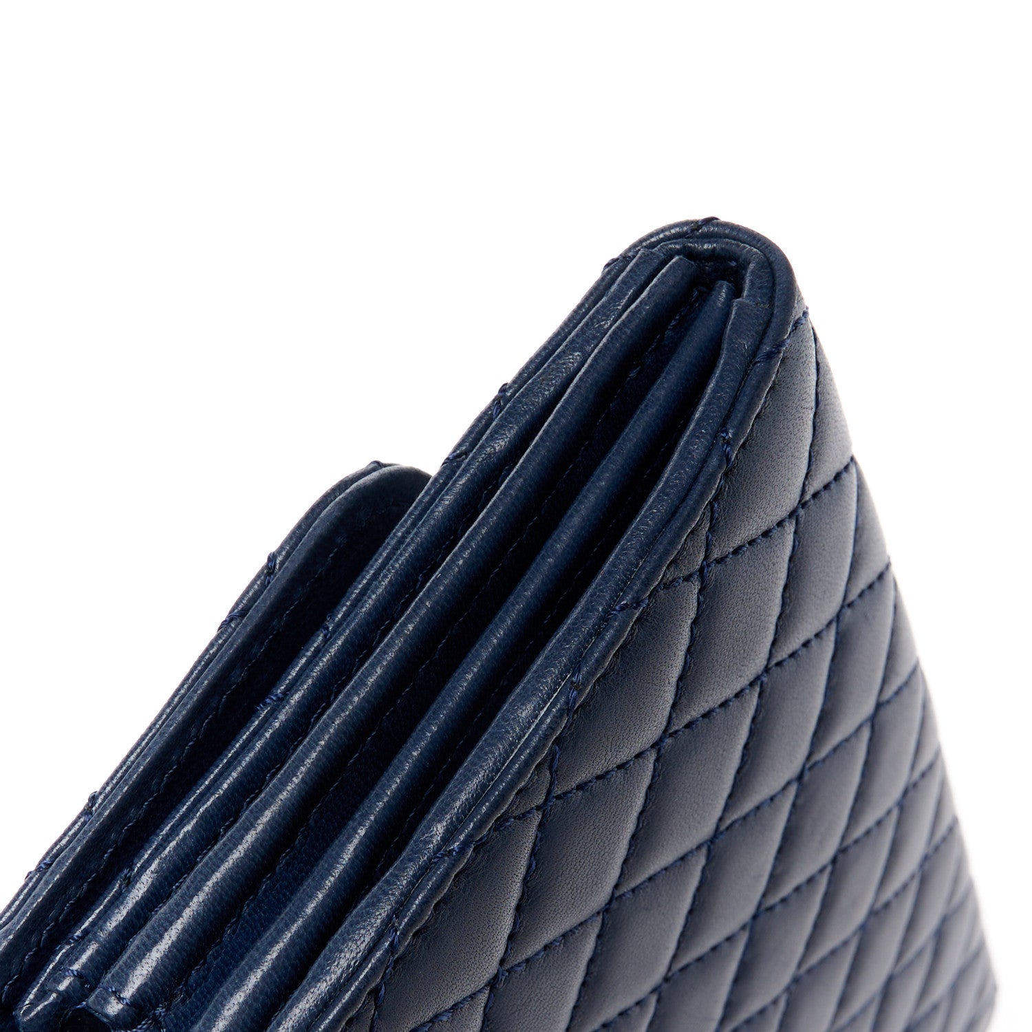 Chanel Lambskin Quilted Chain Clutch Flap Navy 14 of 14
