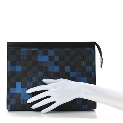 Louis Vuitton Damier Graphite Pixel Pochette Voyage MM Blue 2 of 6