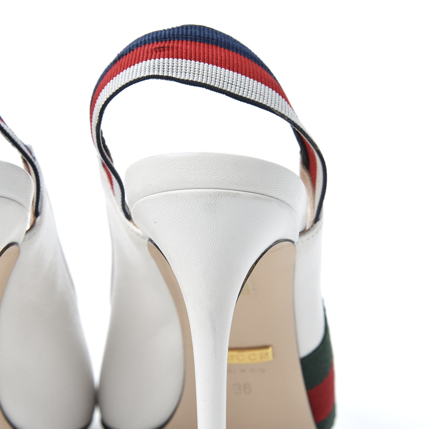 Malaga Kid Web Sylvie High Heel Slingback Pumps 36 White