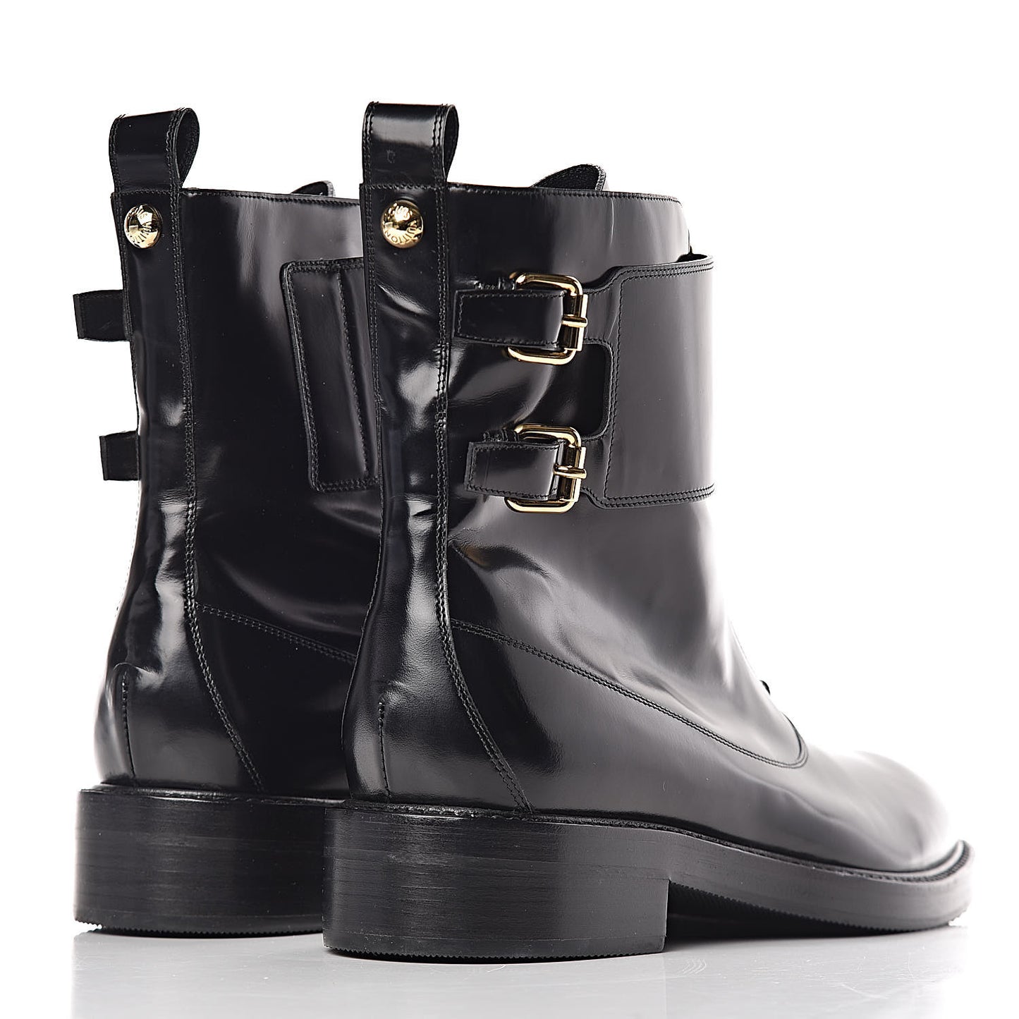 Glazed Calfskin Boots 38.5 Black