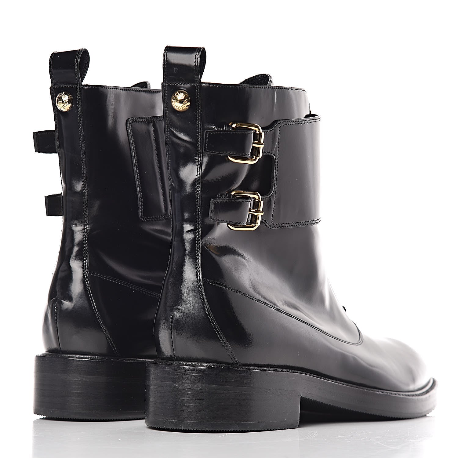 Louis Vuitton Glazed Calfskin Boots 38.5 Black 4 of 7