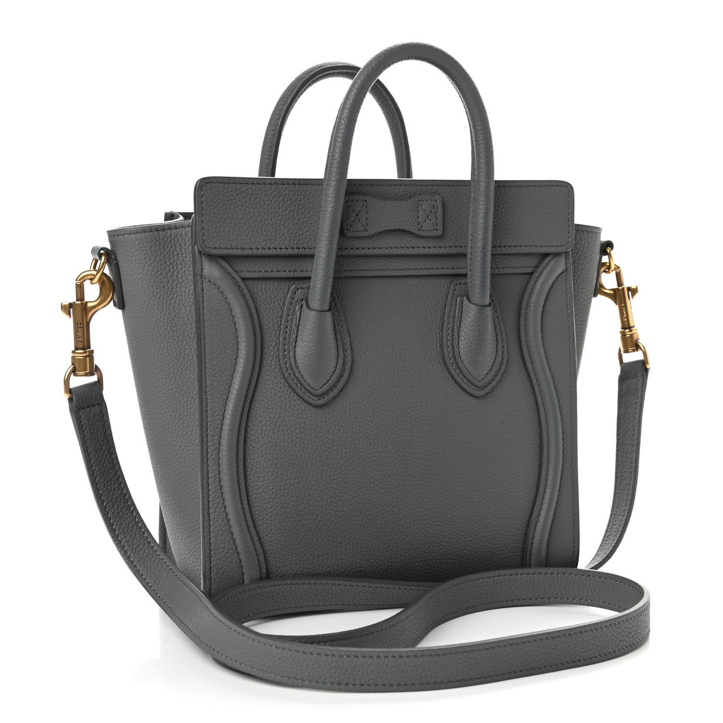Baby Drummed Calfskin Nano Luggage Kohl
