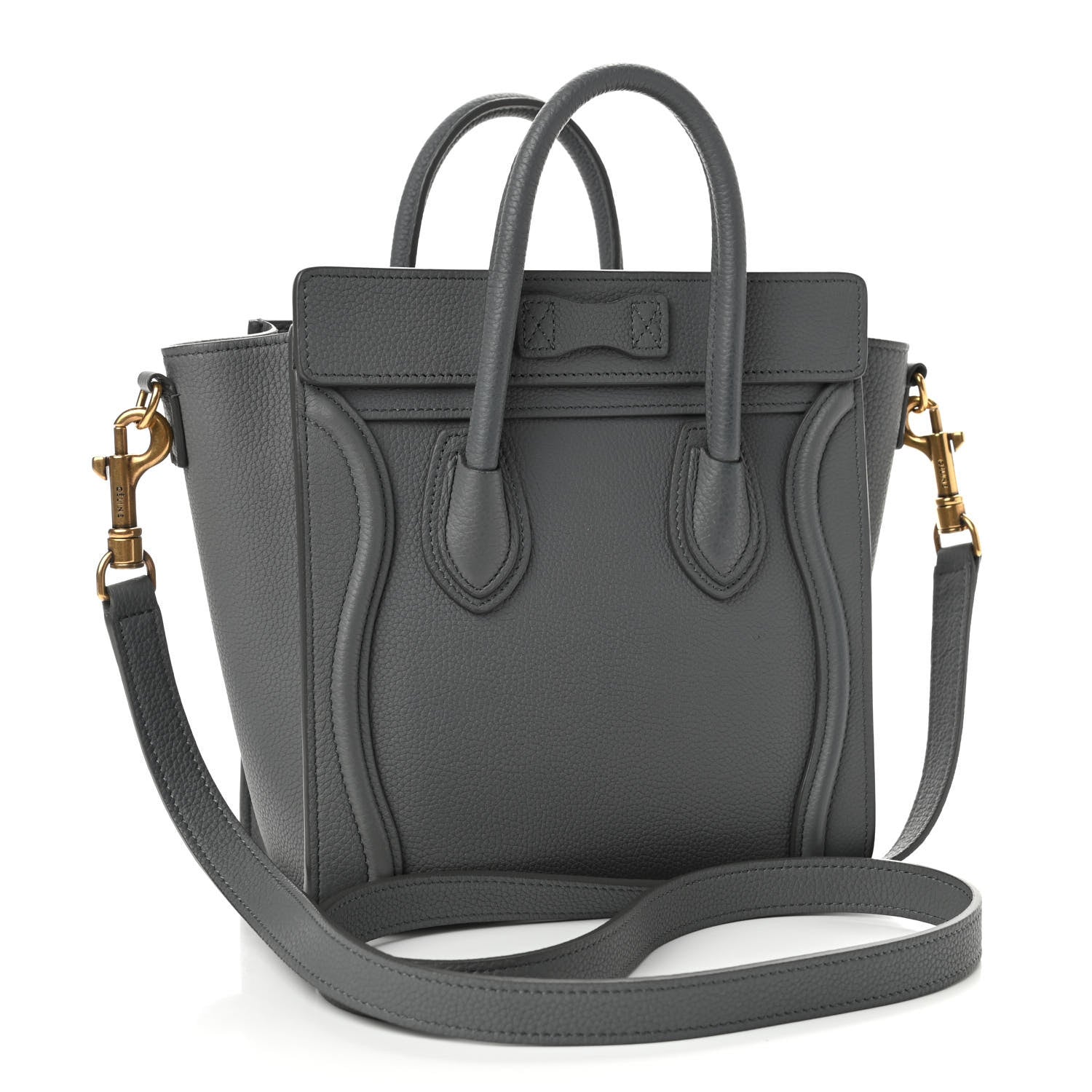 Celine Baby Drummed Calfskin Nano Luggage Kohl 2 of 4