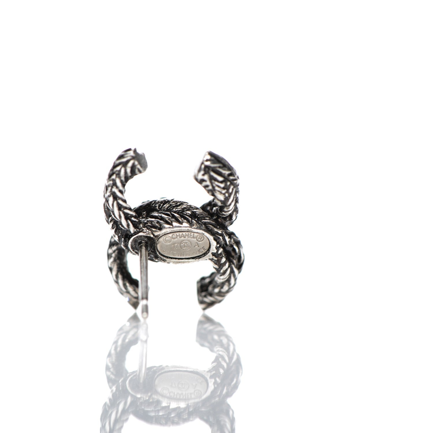 Chanel Ruthenium Crystal CC Earrings 4 of 4