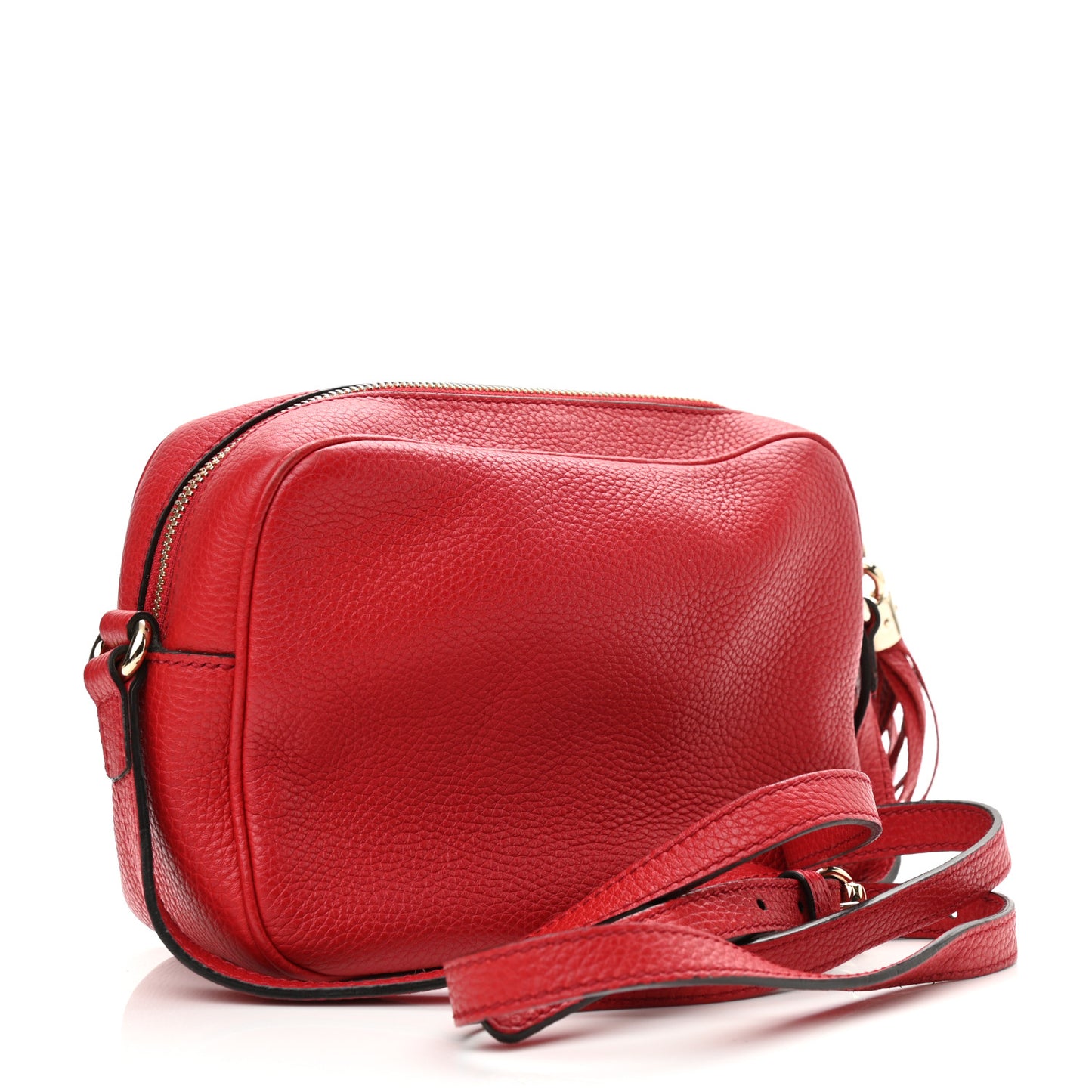 Pebbled Calfskin Small Soho Disco Bag Vibrant Red