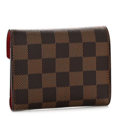 Louis Vuitton Damier Ebene Victorine Wallet Red 3 of 11