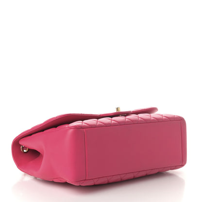 Chanel Lambskin Quilted Jumbo Mademoiselle Chic Flap Fuchsia 4 of 10