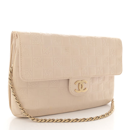 Chanel Lambskin Precious Symbols Double Flap Clutch On Chain Beige 3 of 16