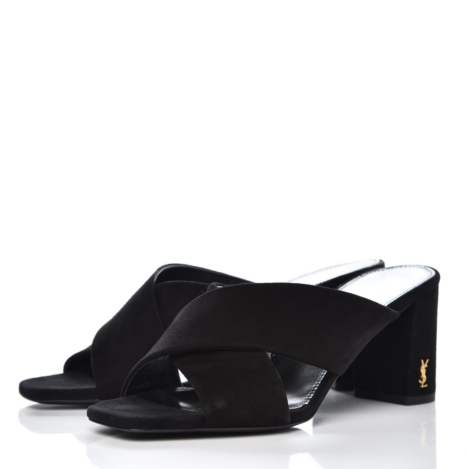 Saint Laurent Suede LouLou 70 Mule Sandals 36 Black 3 of 9