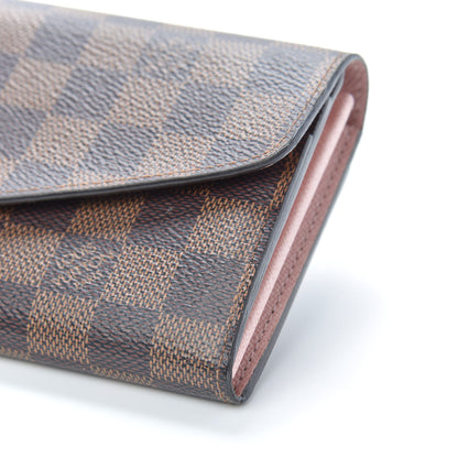 Louis Vuitton Damier Ebene Sarah Wallet NM Rose Ballerine 9 of 9