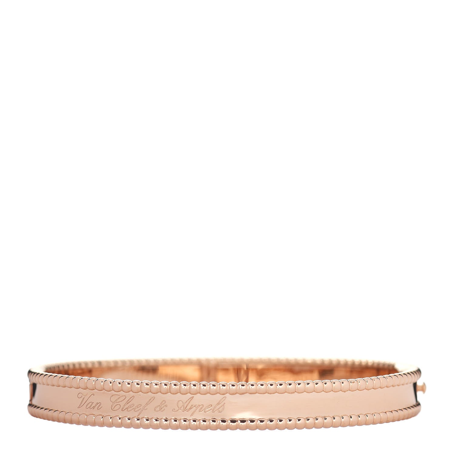 Van Cleef & Arpels 18K Rose Gold Perlee Signature Bangle Bracelet L 3 of 5