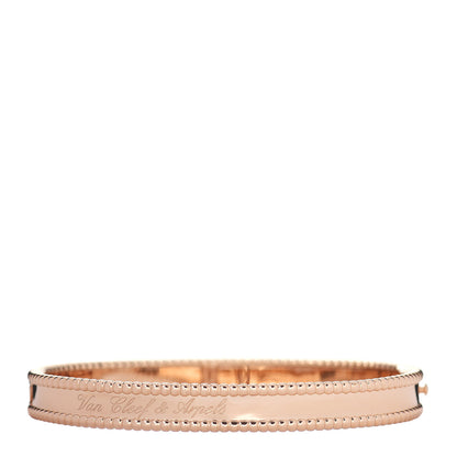 Van Cleef & Arpels 18K Rose Gold Perlee Signature Bangle Bracelet L 3 of 5