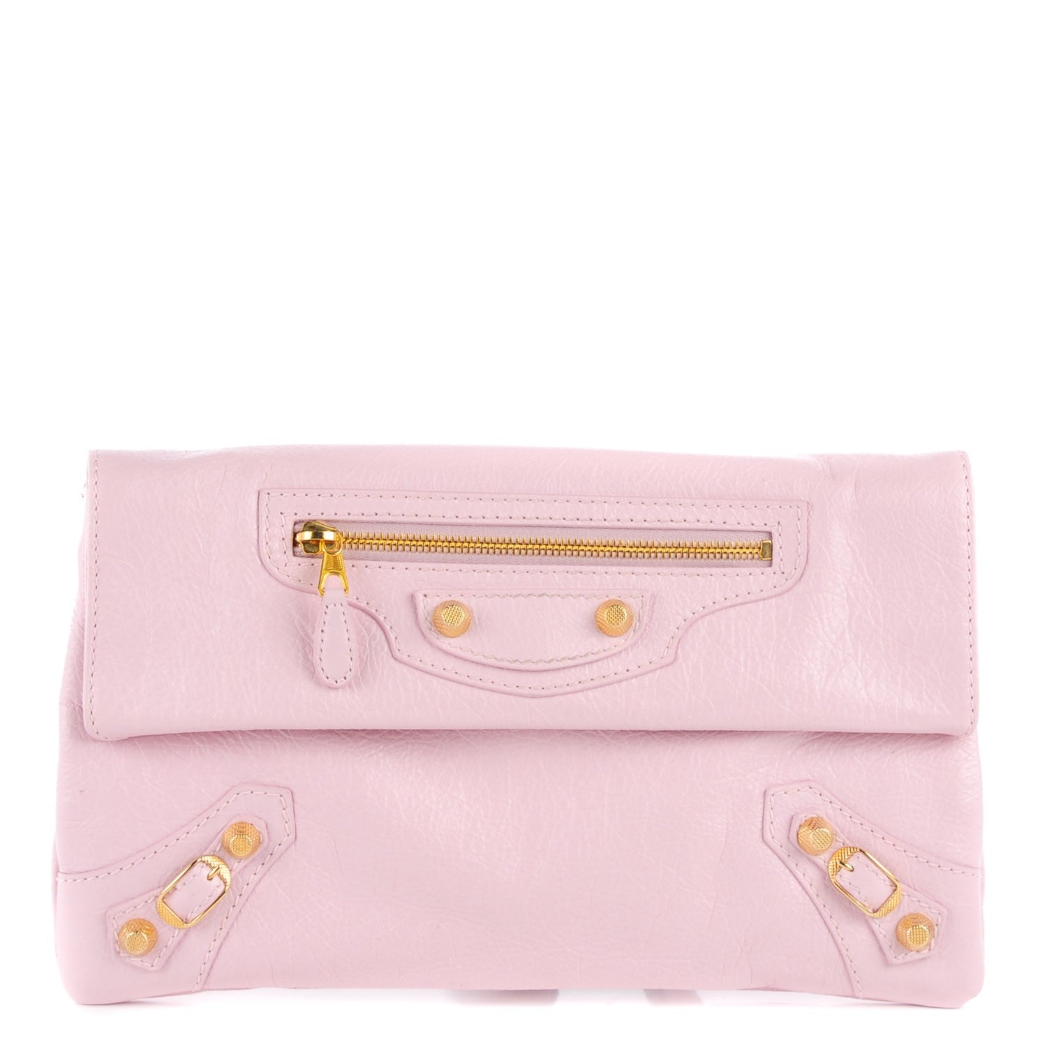 Balenciaga Agneau Giant 12 Gold Hardware Envelope Clutch Rose Poudre 1 of 10