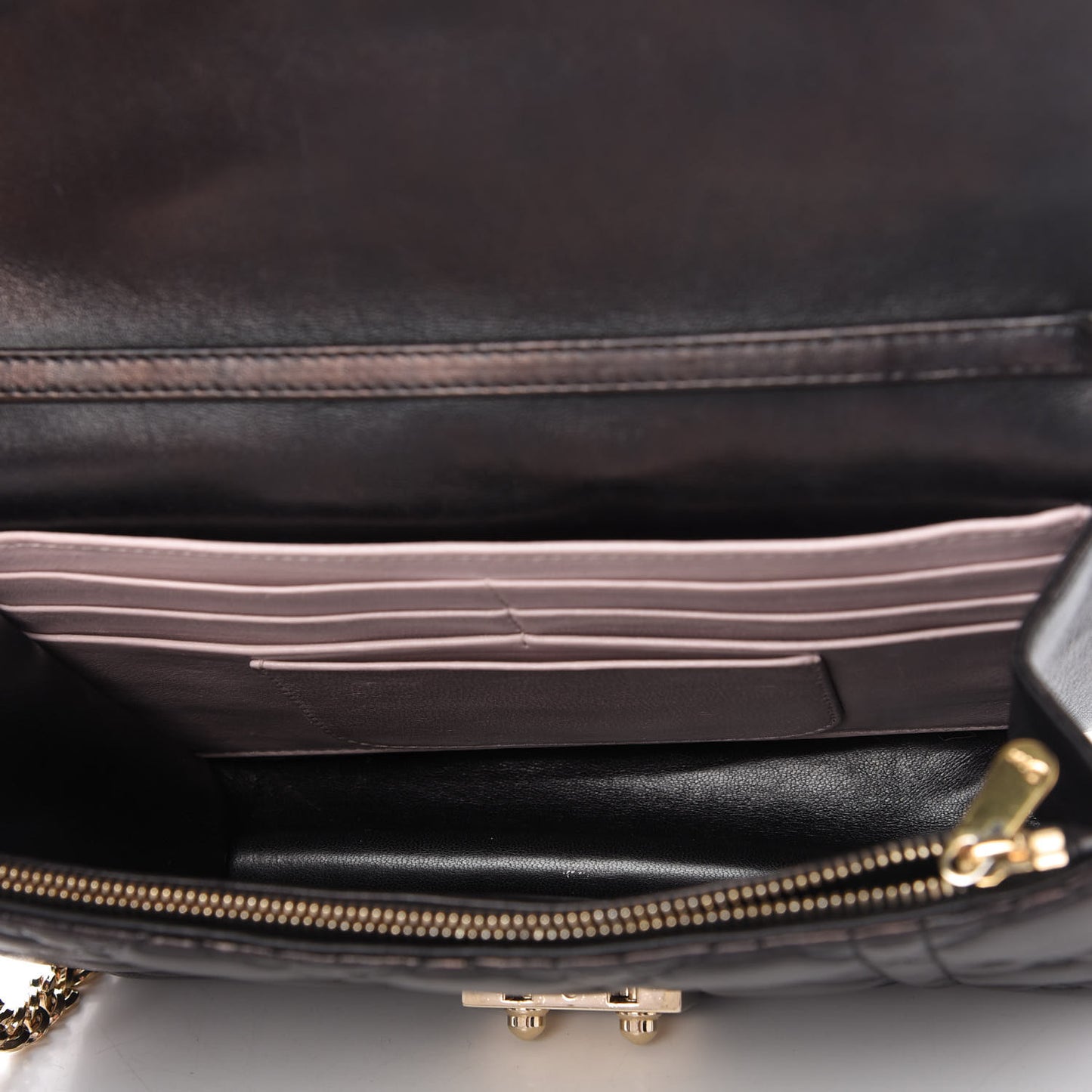 Lambskin Cannage Miss Dior Promenade Pouch Black