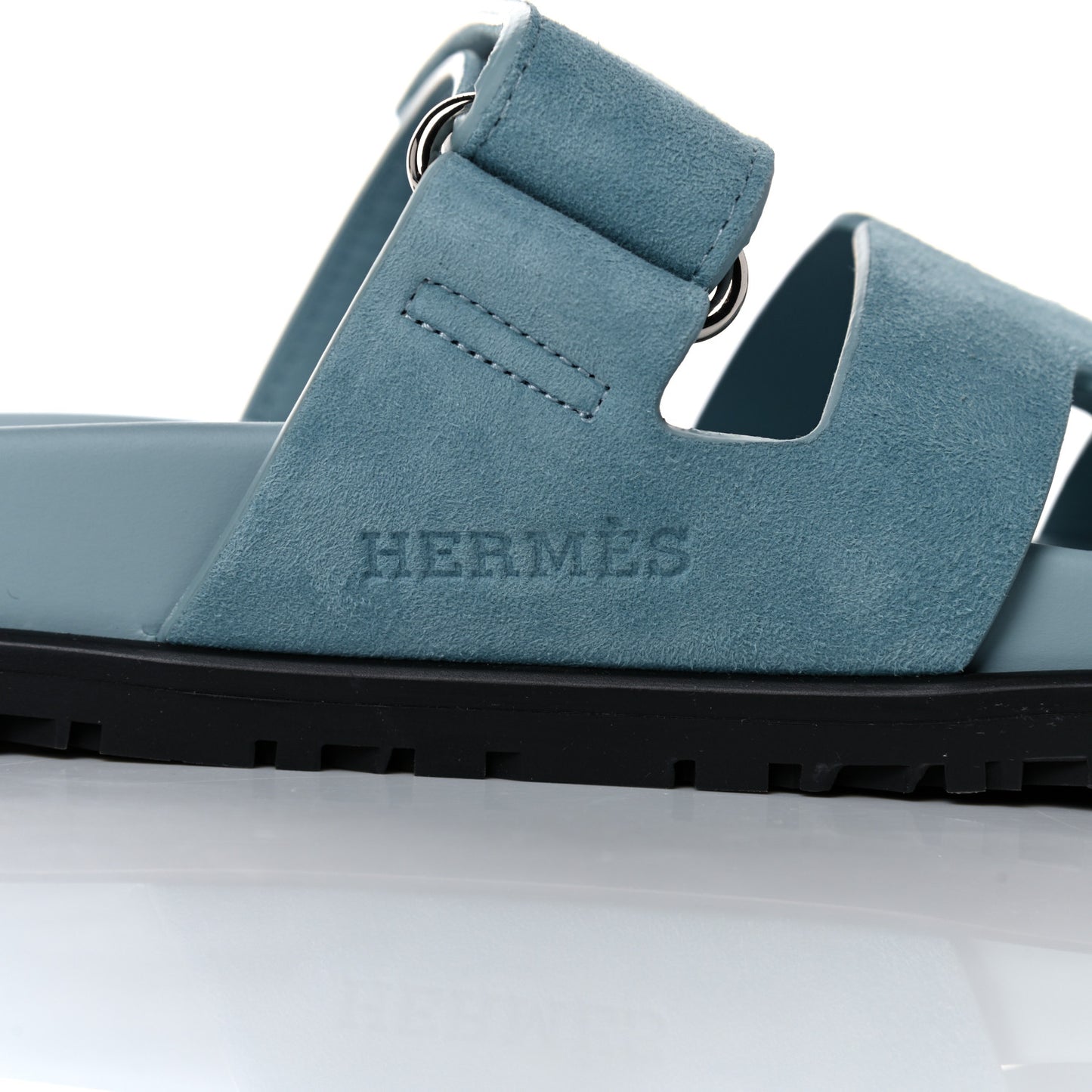 Suede Goatskin Womens Chypre Sandals 36 Vert d'Eau