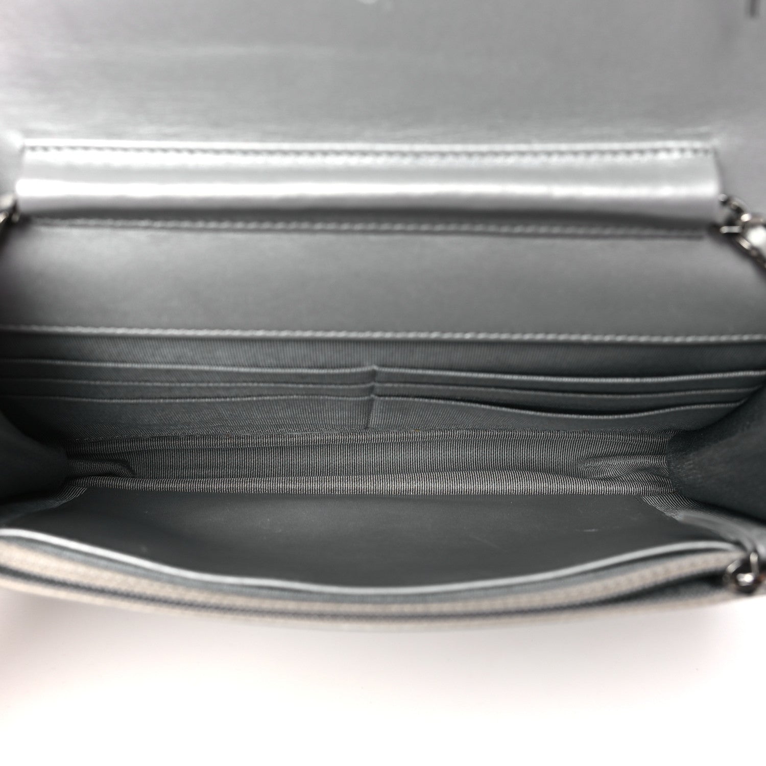 Chanel Metallic Aged Calfskin Quilted Reissue Wallet On Chain WOC Silver 5 of 12