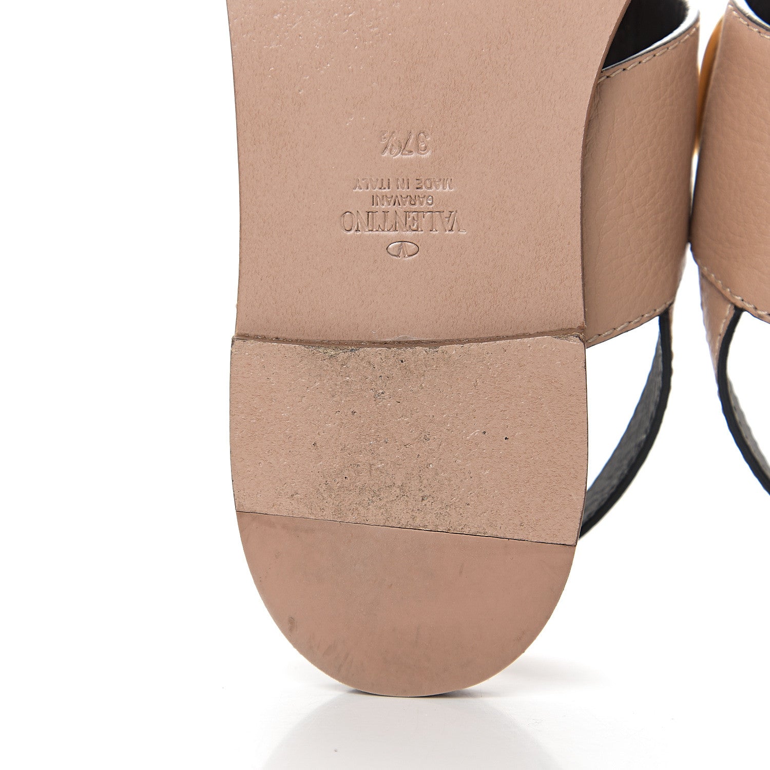 Valentino Garavani Grainy Cowhide Vlogo Slingback Flat Thong Sandals 37.5 Rose Cannelle 10 of 12