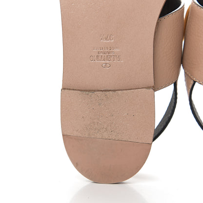 Valentino Garavani Grainy Cowhide Vlogo Slingback Flat Thong Sandals 37.5 Rose Cannelle 10 of 12