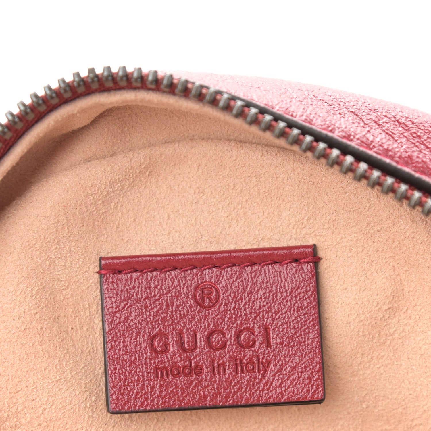 Gucci Glazed Calfskin Matelasse Heart Mini GG Marmont Round Shoulder Bag Romantic Cerise 6 of 10