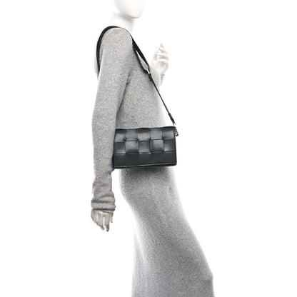 Bottega Veneta Calfskin Maxi Intreccio Cassette With Strap Bag Dark Green 2 of 12