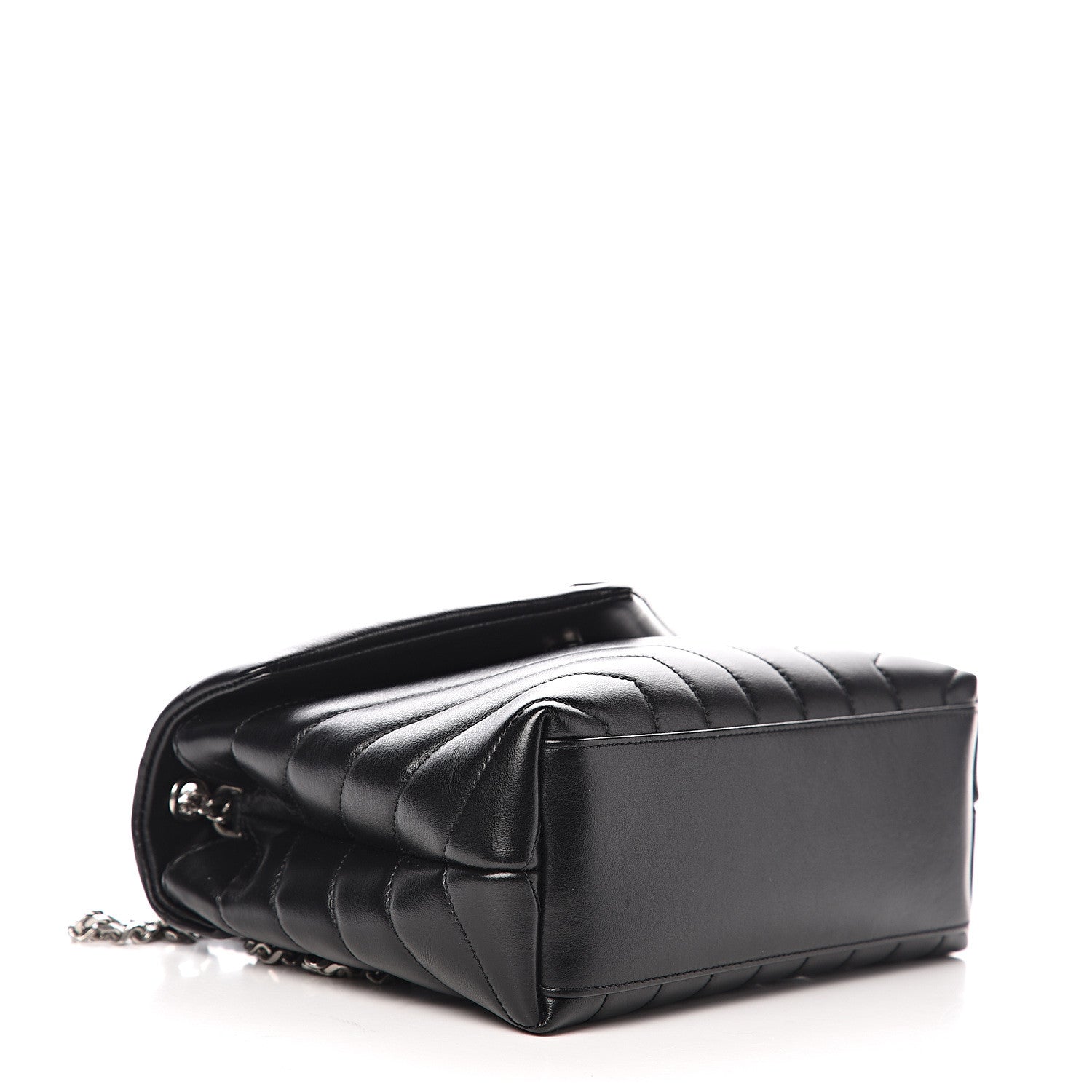 Saint Laurent Calfskin Y Quilted Monogram Small Loulou Chain Satchel Black 3 of 9