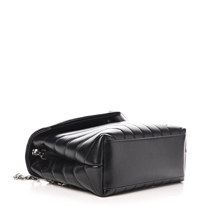 Saint Laurent Calfskin Y Quilted Monogram Small Loulou Chain Satchel Black 3 of 9